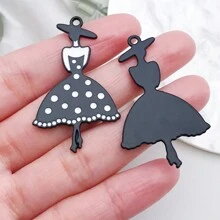 5/15pcs Fashionable Enamel Elegant Woman Lipstick/Hat/Bag/High-Heeled Shoes Charm Plated Alloy Pendant DIY Women Bracelet Necklace Earrings Jewelry Making Craft Accessories, Gifts For Lovers & Friends - Multicolor - View 9