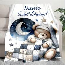 1PC Personalized Blanket Custom Name Printed Blanket Cute Sleeping Animal Panda Blanket Your Name Printed On It Soft And Warm Memorable Moments Blanket Great Holiday Gift For Families