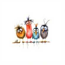 Four-In-One Fantasy Bird Watercolor Stickers - With Unique Animal Design, Fashionable And Simple, Suitable For Car Stickers, Truck Stickers, Motorcycle Stickers, Truck Stickers, Racing Stickers And Wall Stickers - Christmas