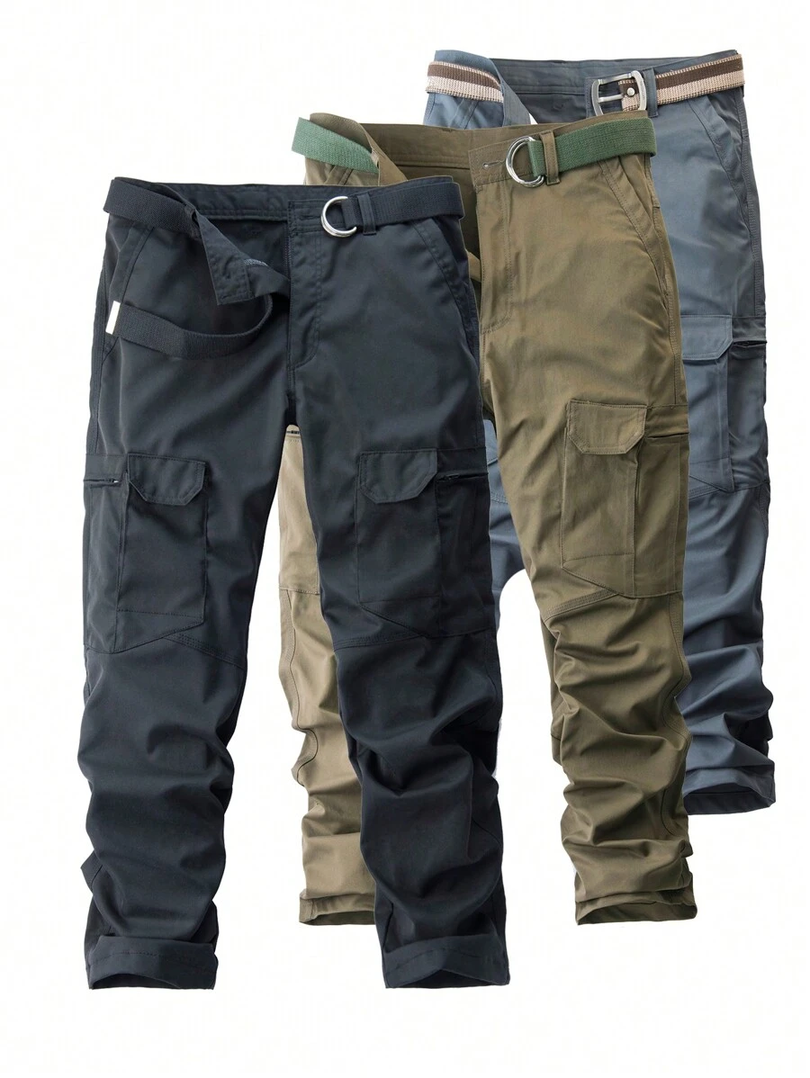 Multi-Pocket Tactical Cargo Pants For Men (Belt Not Included), Fall