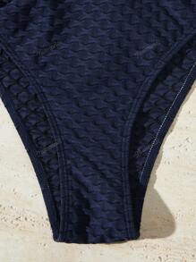 Fashion Special Fabric Solid Color Bikini Set Swimwear, For Summer Beach Vacation