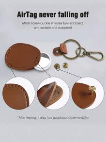 Vintage Leather Tracker Protective Case, Compatible With Airtag Tracking Locator Protector - Multicolor - View 9