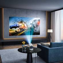 Mini Proyector con WIFI 6 y Bluetooth, compatible con 4K y 1080P, proyector portátil con rotación de 180°, pantalla de 130", proyector de cine automático, compatible con laptop, PC y smartphone. - Tipo de Enchufe A USA (110-127V) - Ver 3