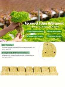 50/100pcs No Soil Cultivation Seedling Blocks, Grow Blocks,Hydroponics Rockwool Cubes With Holes,Gardening Plant Growing Blocks, Breathable Felt Plant Growing Plant Blocks, Garden Raise Supplies,Perfect For Rooting, Cuttings, Cloning Plants, Seed Germination,All Garden Enthusiasts