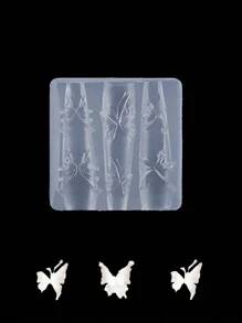 klimonla 1 Pieza Molde de alivio para uñas, Molde de tallado de silicona, Flor de hielo, Rosa, Mariposa congelada, Decoración tridimensional para uñas DIY