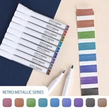 9/144pcs Morandi Acrylic Paint Pens Soft Brush Tip, Calligraphy Markers For Lettering, Card Making, Rocks Painting, Wood, Fabric, Canvas, Ceramic, Glass, DIY Art Crafting, School Supplies