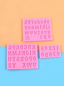 Khuôn silicon chữ cái và số (1 cái/3 cái), khuôn kẹo, khuôn sô cô la, dụng cụ trang trí bánh, dụng cụ làm bánh, dụng cụ nhà bếp, phụ kiện nhà bếp, đồ dùng nhà bếp gia dụng - Hồng - Xem 6