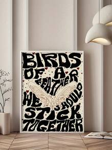 Vintage Art Music Album Poster,Birds A Featherpop Music Album Wall Art,Creative Music Poster, High Quality Canvas Wall Art,Waterproof Canvas,Canvas Art,Suitable Modern Home,Living Room,Bedroom, Office,Classroom, Bathroom,Restaurants, Kitchen,Dining Room Wall Decorative,Gifts For Fans-Frameless