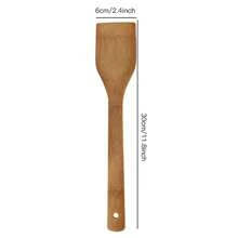 6pcs/1PC Bamboo Cooking Utensils Set - Includes Spoonula, Slotted Spoon, Shovel, And Spatula - Perfect For Nonstick Pans And Woks