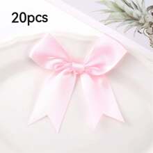 50pcs, Pink And White Ribbon Bows 3.3", Glamorous Decorations For Weddings, Festivals And DIY Crafts, Presents Packaging, Gift Basket Decor, Birthday Wrap, Holiday Decor, Office Decor, Wreath Decor, Wedding Decor, Bridal Shower Decor, Party Supplies,Christmas Valentine Day