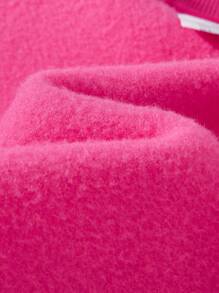 Young Girl Casual Cute Hexagon Dinosaur Reading Print Crew Neck Sweatshirt - Hot Pink - View 4