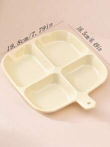 2 件套随机颜色隔间餐具套装，创意隔板，设计别致简约，有助于整齐地整理饭菜，每个隔间将不同的食物分开 - 彩色 - 查看 2