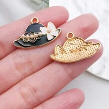 5/15pcs Fashionable Enamel Elegant Woman Lipstick/Hat/Bag/High-Heeled Shoes Charm Plated Alloy Pendant DIY Women Bracelet Necklace Earrings Jewelry Making Craft Accessories, Gifts For Lovers & Friends - Multicolor - View 15