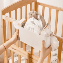 1 Pieza Organizador tipo cesta para cabecera, cesta de almacenamiento lateral para cuna de bebé, estantería colgante, contenedor de almacenamiento para escritorio