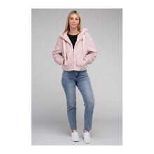Fluffy Zip-Up Teddy Hoodie - Burgundy - View 6