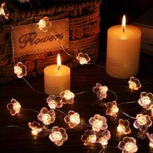 1 Peça Fio de Luz de Cerejeira em Flor LED, Luzes Decorativas de Flor de Cerejeira Rosa, Luzes de Fada com Alimentação por Bateria e Tom Quente, Adequado para Quarto, Sala, Sala de Estar, Jardim, Casamento, Festa, Decoração do Dia dos Namorados (Baterias não inclusas)