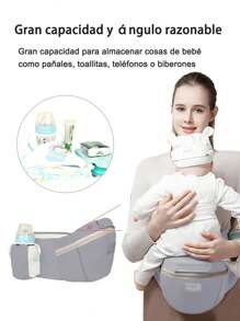 Portabebés multifuncional, asiento de moda para salir con el bebé, material de malla transpirable, diseño de correa más ancha, bolsillos laterales para biberones, bolsa para guardar el móvil, adecuado para bebés de 0 a 3 años cuando salen de casa