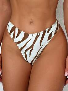 Bikini da donna a 2 pezzi, sexy stile triangolo con spalline annodate, fantasia a righe alla moda, costume da bagno per vacanze al mare estive