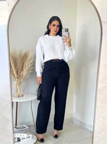 SELINE Women's Elegant Knitted Basic Cold Weather Blouse - 白色 - 查看 4