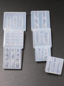 klimonla 1 Pieza Molde de alivio para uñas, Molde de tallado de silicona, Flor de hielo, Rosa, Mariposa congelada, Decoración tridimensional para uñas DIY