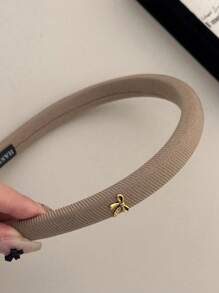5/1pc Retro Bow Headband, Elegant Solid Color Sponge Bow Hair Band Suitable For Everyday Commute, Makeup, Washing Hair, Casual Outing