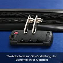 Valise rigide, valise à roulettes, valise de voyage, bagage à main 4 roues, en matériau ABS, serrure douanière TSA, 76,5 * 50,5 * 31,5 cm, bleu foncé
