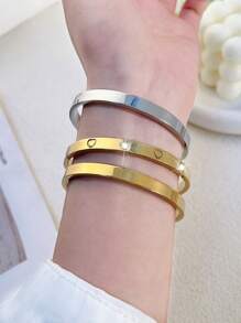 Camhanno 3 Pieces Of Design Light Luxury Stainless Steel Glossy Love Bracelet To Match And Give To Friends, Family And Mother - Multicolor - View 5