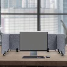 Desk Divider Shield Panel Desktop Office Partition Privacy Protection Screen - Grey - View 3