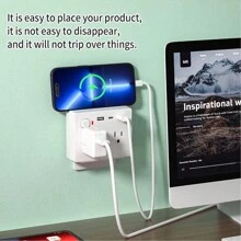 USB Wall Charger With 2 USB A Ports And 1 USB C Port, Surge Protector Cruise Essentials, Suitable For Ships And Travel Homes, UL Certified Socket Extender With 6 Plugs And Sockets - US B Type Plug(110-127V) - View 5