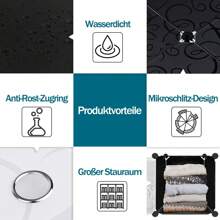 YARDIN Wardrobe Multi-Purpose Cabinet DIY Shelving System Cabinet, Plastic Wardrobe Cabinet Bedroom Cabinet With Door, Plug-In Shelf Storage Dustproof - 8個骰子和鞋櫃 - 查看 7