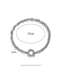 Stainless Steel Waterproof Anti-Fading Fashionable Retro Slingshot Hook Chain Bracelet, Suitable For Daily Wear By Women - Silver - View 12