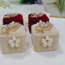1PC Wedding Exchange Ring Box Exquisite Creative Forest Red Retro Proposal Groom And Groom Wedding Pair Ring Box Jewelry Box Gifts Confession Ring Box, Suitable For Christmas, Birthday Gifts,Wedding Ring Holder Ring Box For Wedding Proposal Engagement Ring Boxes For Multiple Ring Boxes Back To School