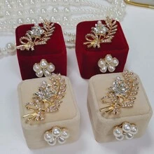 1PC Wedding Exchange Ring Box Exquisite Creative Forest Red Retro Proposal Groom And Groom Wedding Pair Ring Box Jewelry Box Gifts Confession Ring Box, Suitable For Christmas, Birthday Gifts,Wedding Ring Holder Ring Box For Wedding Proposal Engagement Ring Boxes For Multiple Ring Boxes Back To School