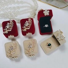 1PC Wedding Exchange Ring Box Exquisite Creative Forest Red Retro Proposal Groom And Groom Wedding Pair Ring Box Jewelry Box Gifts Confession Ring Box, Suitable For Christmas, Birthday Gifts,Wedding Ring Holder Ring Box For Wedding Proposal Engagement Ring Boxes For Multiple Ring Boxes Back To School