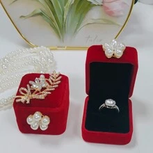 1PC Wedding Exchange Ring Box Exquisite Creative Forest Red Retro Proposal Groom And Groom Wedding Pair Ring Box Jewelry Box Gifts Confession Ring Box, Suitable For Christmas, Birthday Gifts,Wedding Ring Holder Ring Box For Wedding Proposal Engagement Ring Boxes For Multiple Ring Boxes Back To School