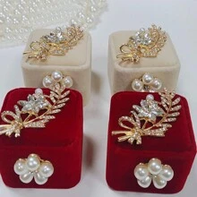 1PC Wedding Exchange Ring Box Exquisite Creative Forest Red Retro Proposal Groom And Groom Wedding Pair Ring Box Jewelry Box Gifts Confession Ring Box, Suitable For Christmas, Birthday Gifts,Wedding Ring Holder Ring Box For Wedding Proposal Engagement Ring Boxes For Multiple Ring Boxes Back To School