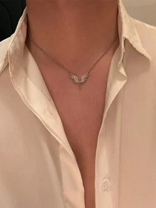 1 件男女通用天使翅膀项链，个性化设计，时尚美观，用途广泛，适合节日、特殊场合、生日、礼物