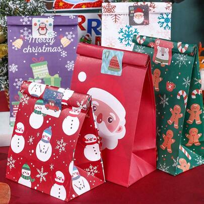 Bolso con tapa abatible con impresión de corazón colorido para el Día de San Valentín, bolsa de regalo con diseño de tarjeta blanca de dibujos animados, versión coreana