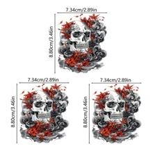 1 件骷髅印花热转印贴片，DIY 适用于男士/女士运动衫、T 恤、衬衫、背包、帽子、枕头等，圣诞礼物
