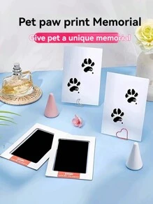 A Non-Contact Ink Pad With A Pet Paw Print Kit, A Pet Track Ink-Free Pad For Keeping Cat/Dog Paw Print Pet Souvenirs And Pet Photo Frame