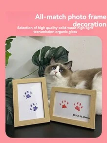 A Non-Contact Ink Pad With A Pet Paw Print Kit, A Pet Track Ink-Free Pad For Keeping Cat/Dog Paw Print Pet Souvenirs And Pet Photo Frame