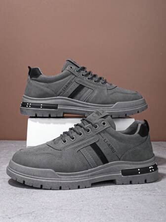 男士户外工作鞋，厚底防滑，PU 皮革鞋面，透气网眼，新品牌工作靴