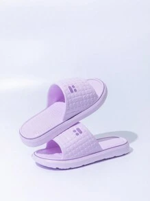 Women's Solid Color Open Toe Breathable Slippers, Comfortable, Non Slip, Durable EVA Outdoor Activity Slippers