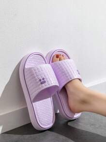 Women's Solid Color Open Toe Breathable Slippers, Comfortable, Non Slip, Durable EVA Outdoor Activity Slippers