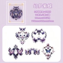 1 paquete de pegatinas holográficas con diseño de mariposa, estilo europeo y americano soñador con patrón de conchas, decoración láser DIY, pegatinas impermeables para portátil, computadora, botella de agua
