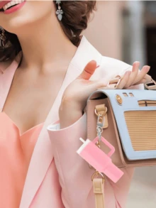 1 Móc chìa khóa bình nước có thể tháo rời, Phụ kiện mini dễ thương đựng son dưỡng môi, son môi, vật dụng nhỏ - Nhiều màu - Xem 3