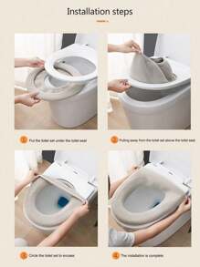 1 pieza Cubierta de asiento de inodoro acolchada y cálida de uso universal, alfombra de inodoro gruesa, cubierta de asiento de inodoro impermeable para uso en el hogar en invierno