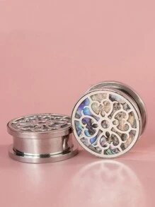 1 Coppia Di Orecchini Con Totem Di Benedizione E Motivo Lotus In Acciaio Inossidabile E Madreperla Colorata, Gioielli Per Il Corpo Unisex Adatti Per Uso Quotidiano E Come Regalo - Calibri per le orecchie - Visualizzare 2