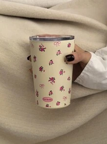1 件 800 毫升玫瑰和蝴蝶结图案双层不锈钢保温咖啡/茶壶，适合办公室、餐厅、户外以及圣诞节、情人节、母亲节、返校节的礼物 - 彩色 - 查看 10