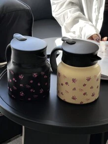 1 件 800 毫升玫瑰和蝴蝶结图案双层不锈钢保温咖啡/茶壶，适合办公室、餐厅、户外以及圣诞节、情人节、母亲节、返校节的礼物 - 彩色 - 查看 2